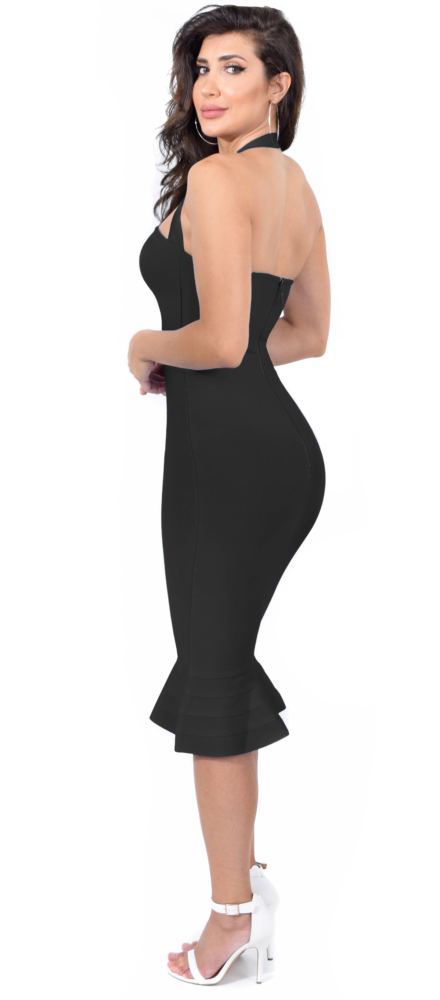 Kayden Black Mermaid Bandage Dress