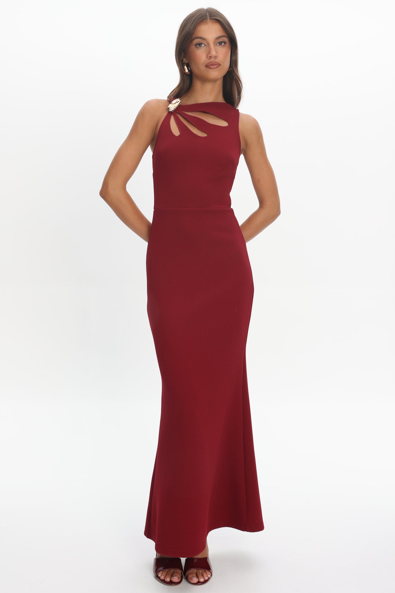 Antwerp Cut-Out Bust Maxi Dress Plum