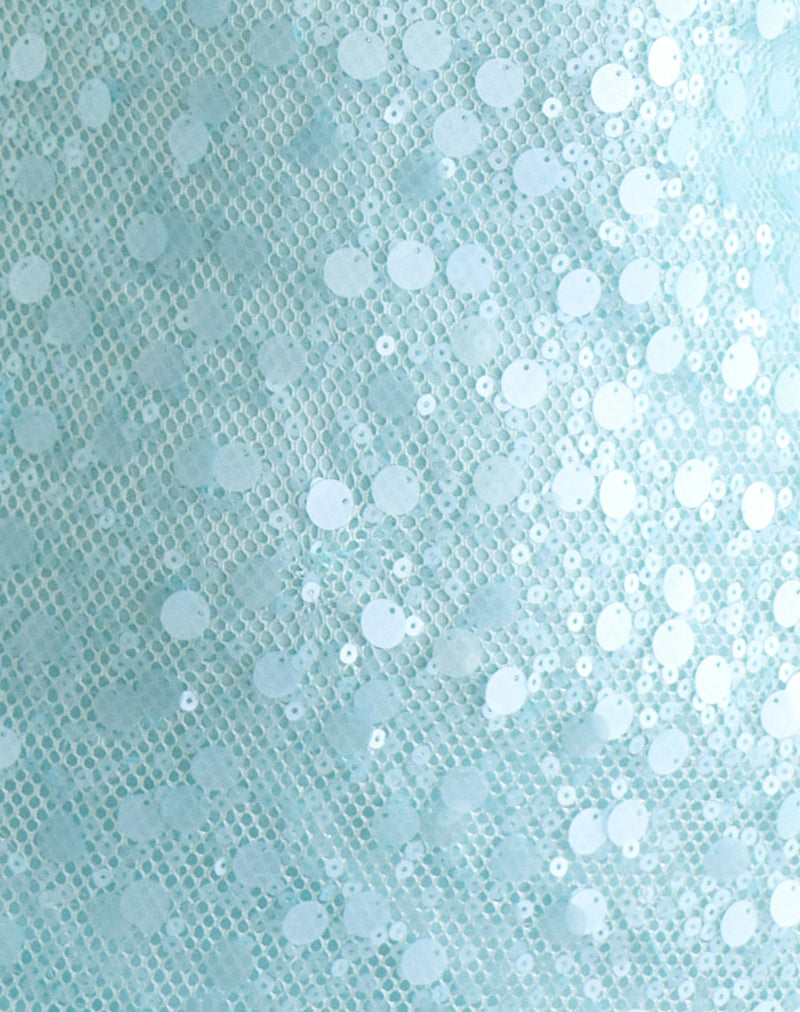 Nataru Mini Dress in Net Sequin Blue