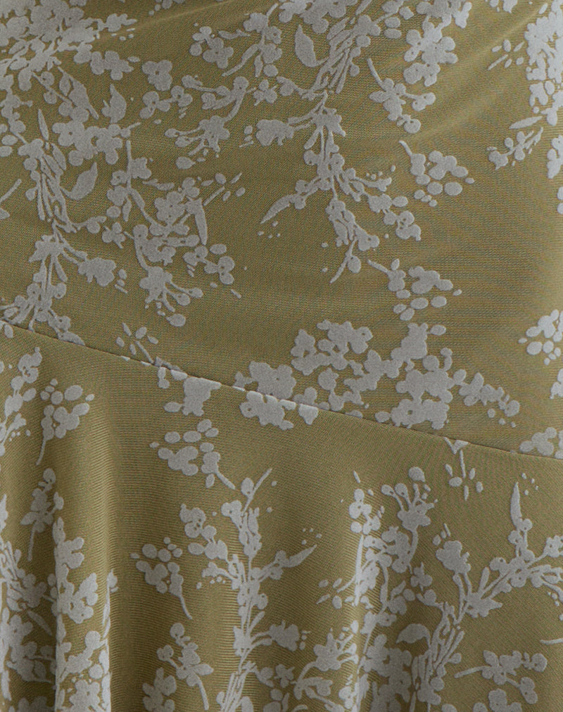 Ruhato Mini Dress in Moss Petal Olive