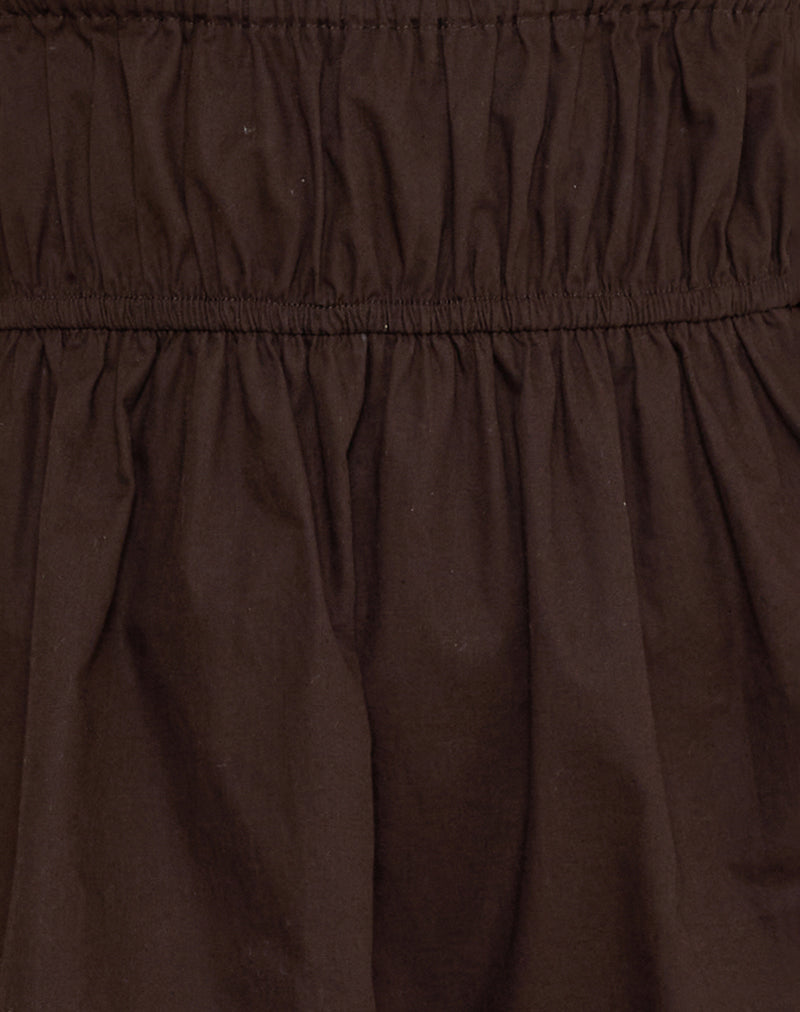 Shoyo Frill Mini Dress in Bitter Chocolate