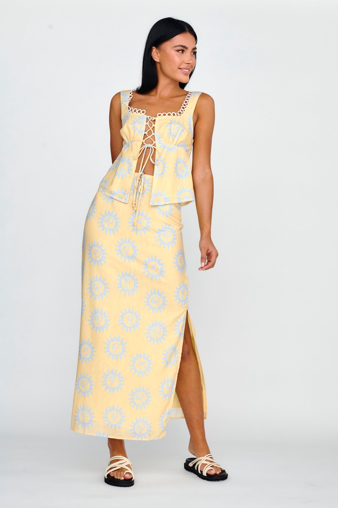 Sun Days Midi Skirt Sun Lemon