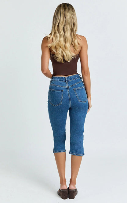 Letty Jeans - 7/8 Crop Denim Jeans in Dark Wash