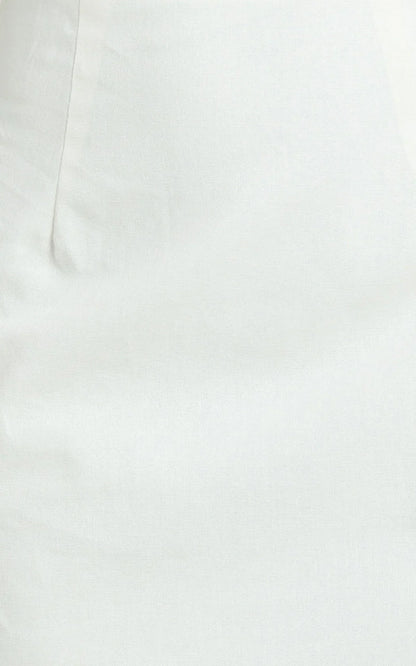 Mindy Mini Skirt - Linen Look A Line Side Split Skirt in White