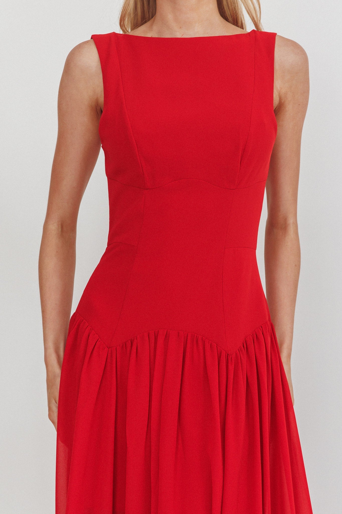 Opulent Low Back Maxi Dress Red