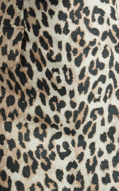 Mariabella Mini Skirt - Leopard High Rise A Line Skirt in Leopard