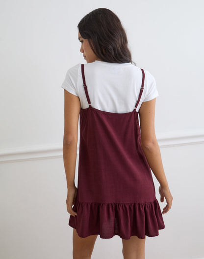 Arige Mini Dress in Maroon