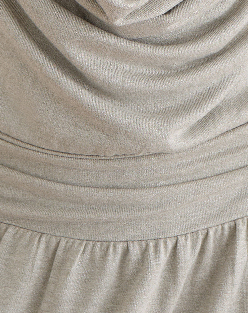 Astara Mini Dress in Shimmer Knit Light Grey