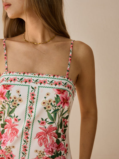 Floral Print Spaghetti Strap Mini Dress