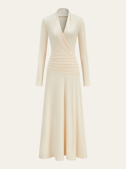 Pleated Fishtail Long Dress