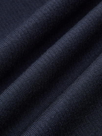 Leg-Of-Mutton Sleeve Wool Blend Collared Midi Dress