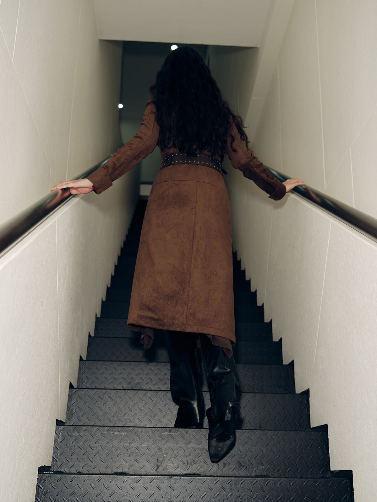 Suede Effect Shirt Dress without Belt