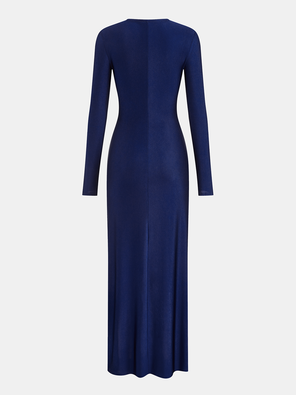 Ruched Long-Sleeve Maxi Dress