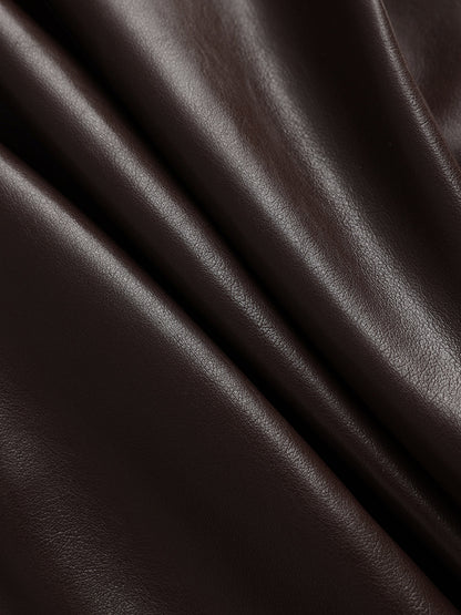 Faux Leather Sweetheart Neckline Slip Midi Dress