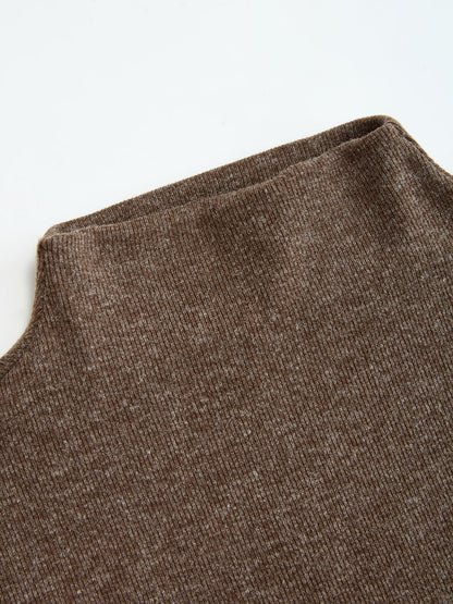 Asymmetric Button-Detail Dress