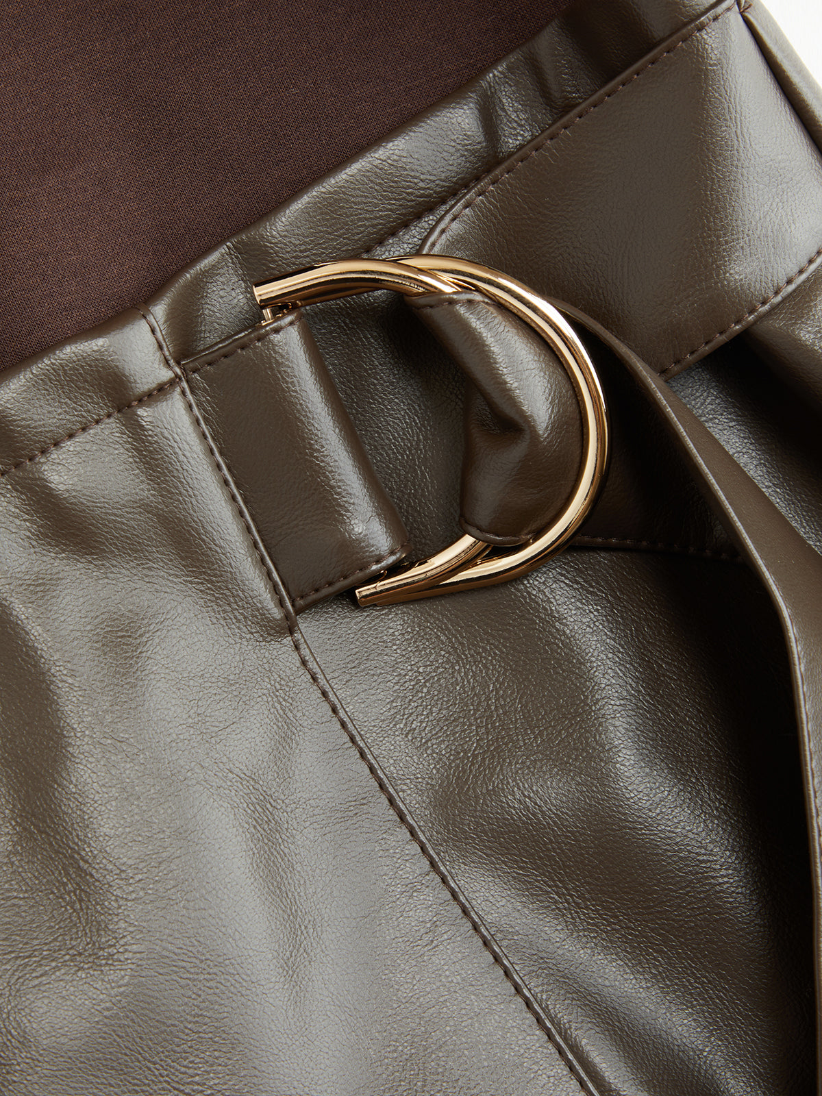 Faux Leather Paneled Knit Asymmetrical Dress