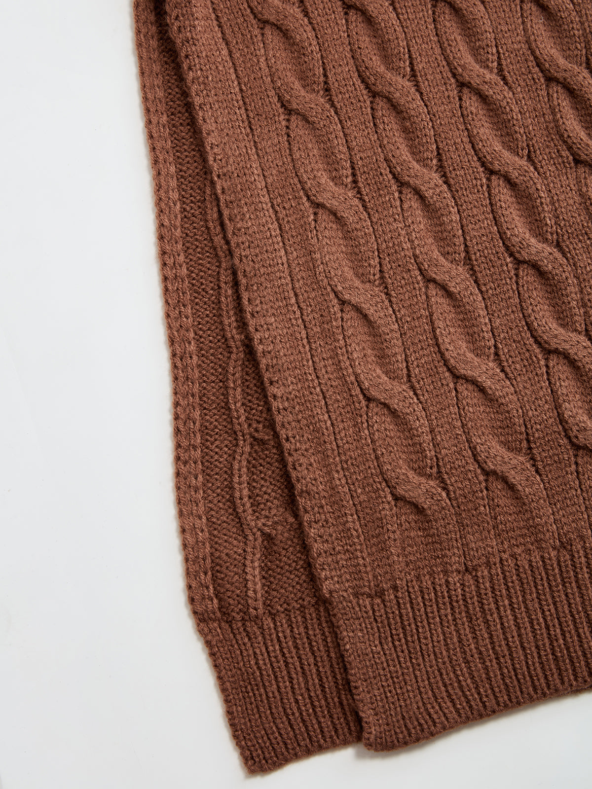 Cable-Knit V-Neck Maxi Sweater Dress