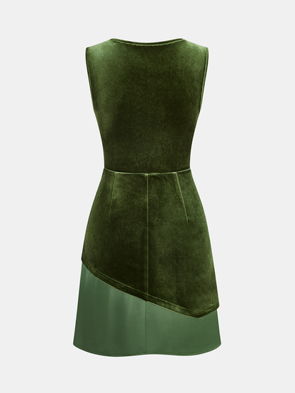 Velvet Sleeveless Asymmetric Dress