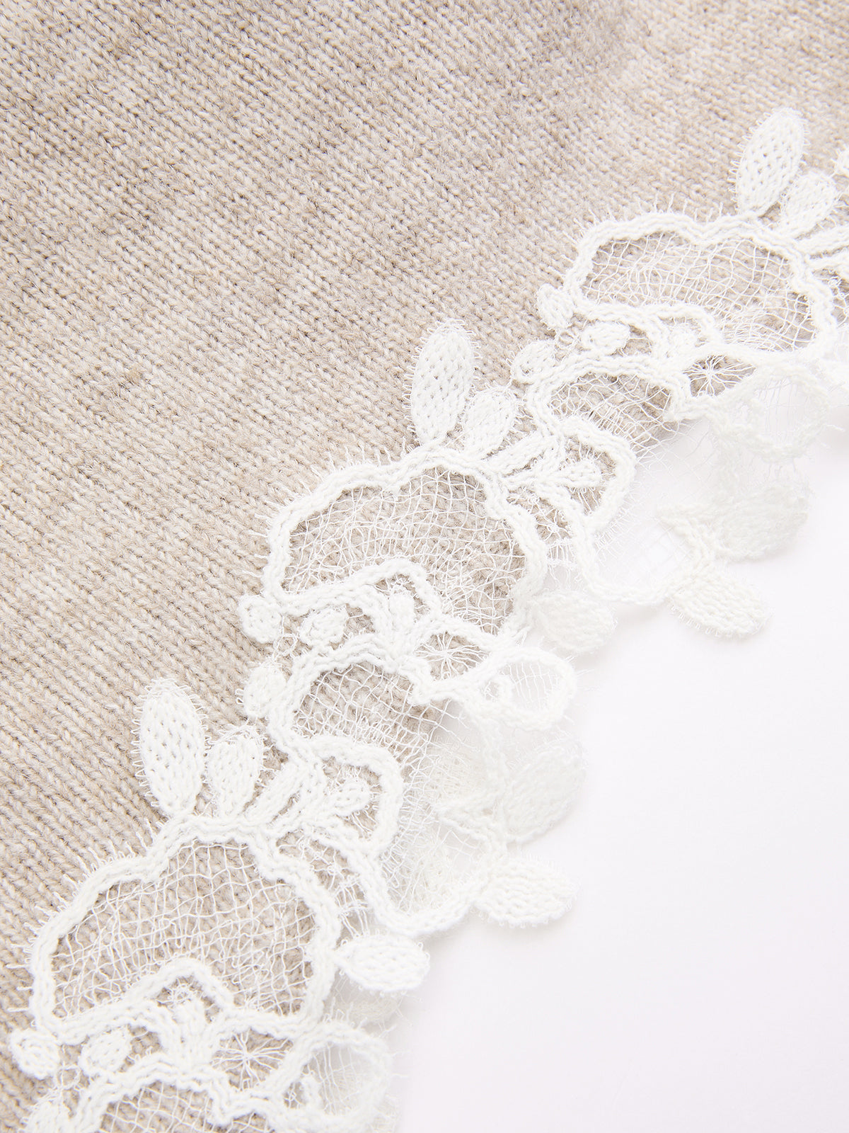Wool-Blend Lace-Trim Square-Neck Dress