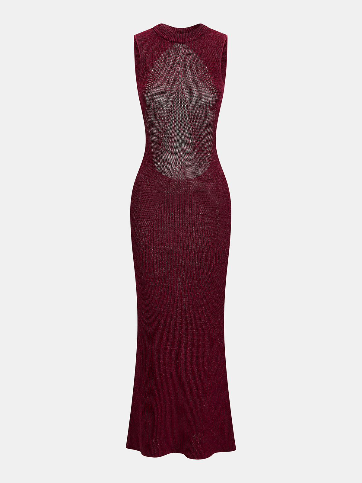 Backless Glitter Knit Sleeveless Maxi Dress
