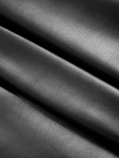 Faux Leather Ruched Cami Midi Dress