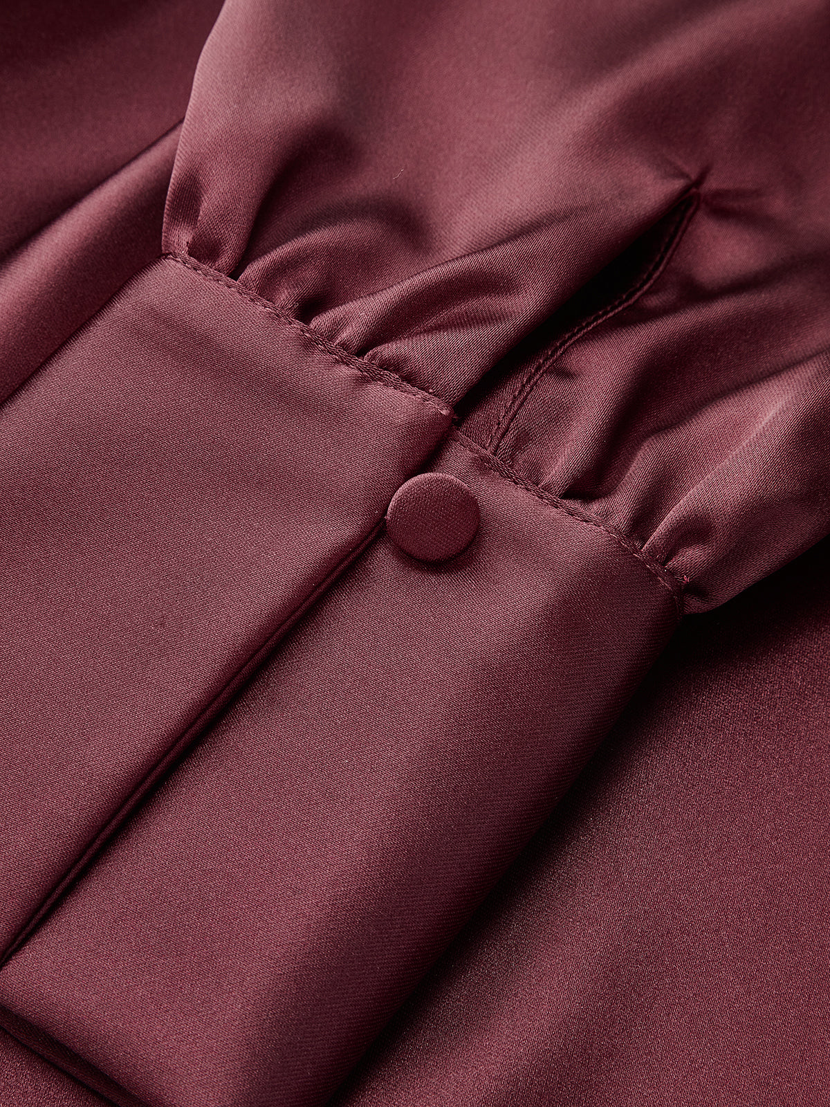 Satin Off-Shoulder Long Sleeve Ruched Dress