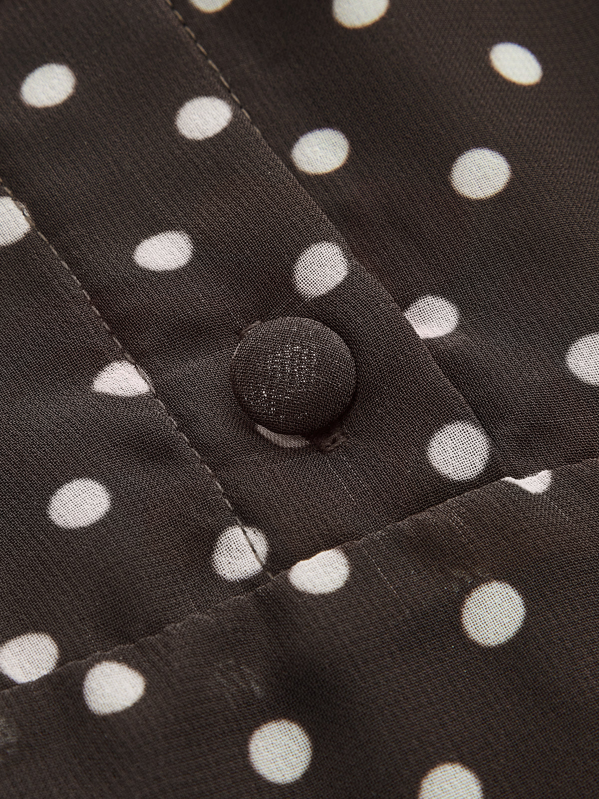 Polka Dot Chiffon Tie-Neck Flared Cuff Maxi Dress