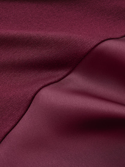 Satin Panel Long-Sleeve Fitted Mini Dress