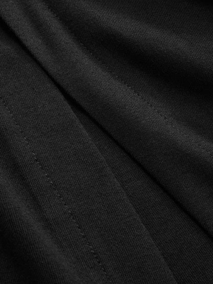Short-Sleeve Ruched Side Button Detail Dress