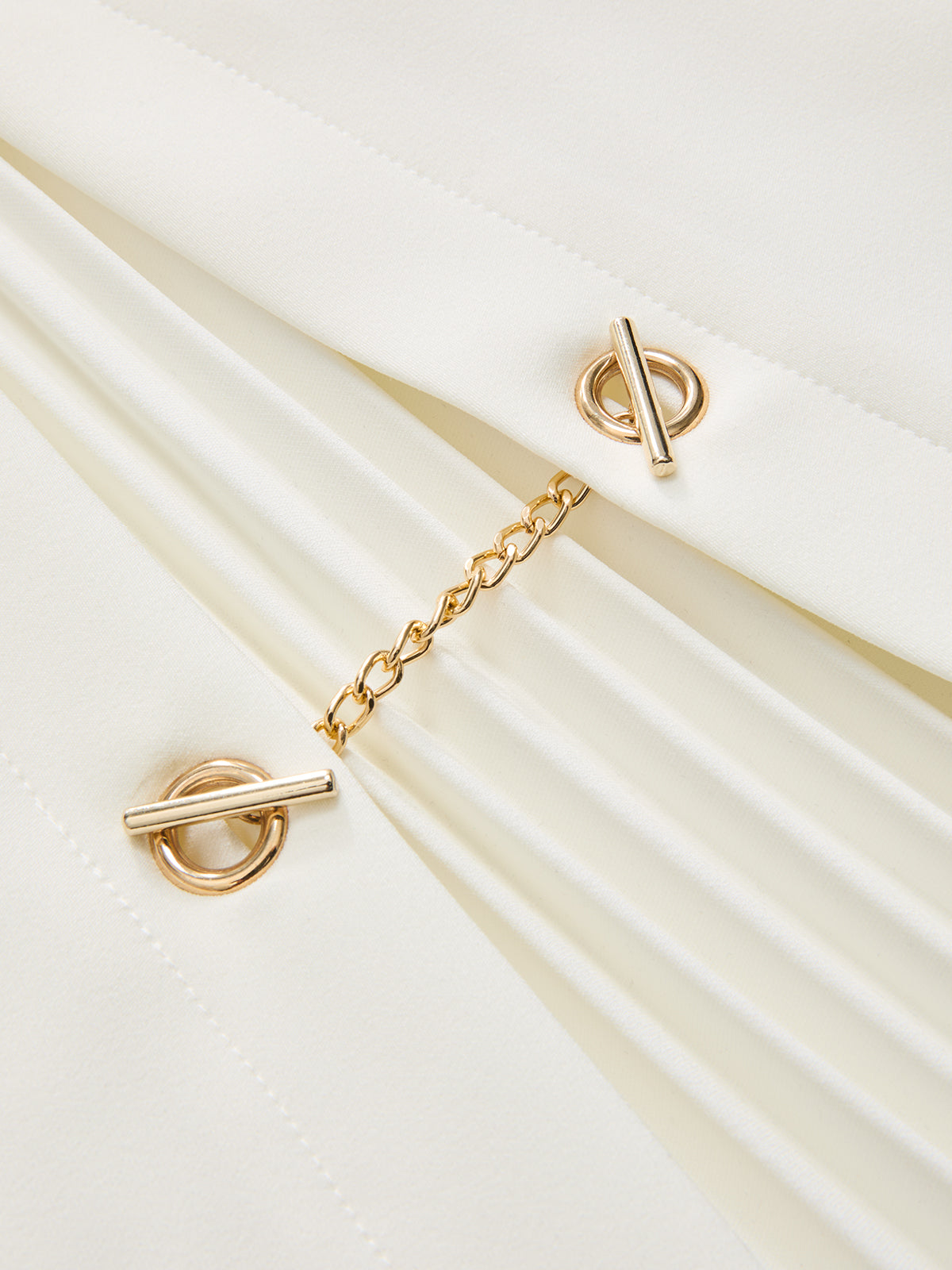 Chain Detail Pleated Sleeveless Mini Dress
