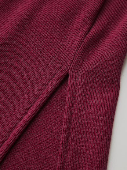 Knot-Waist Bell Sleeve Wrap Midi Dress