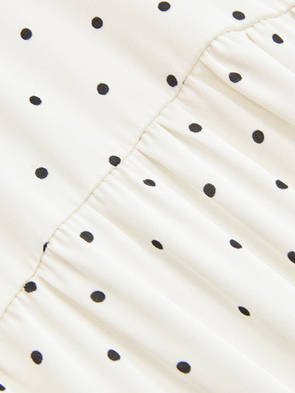 Polka Dot Wrap Tie Waist Mini Dress