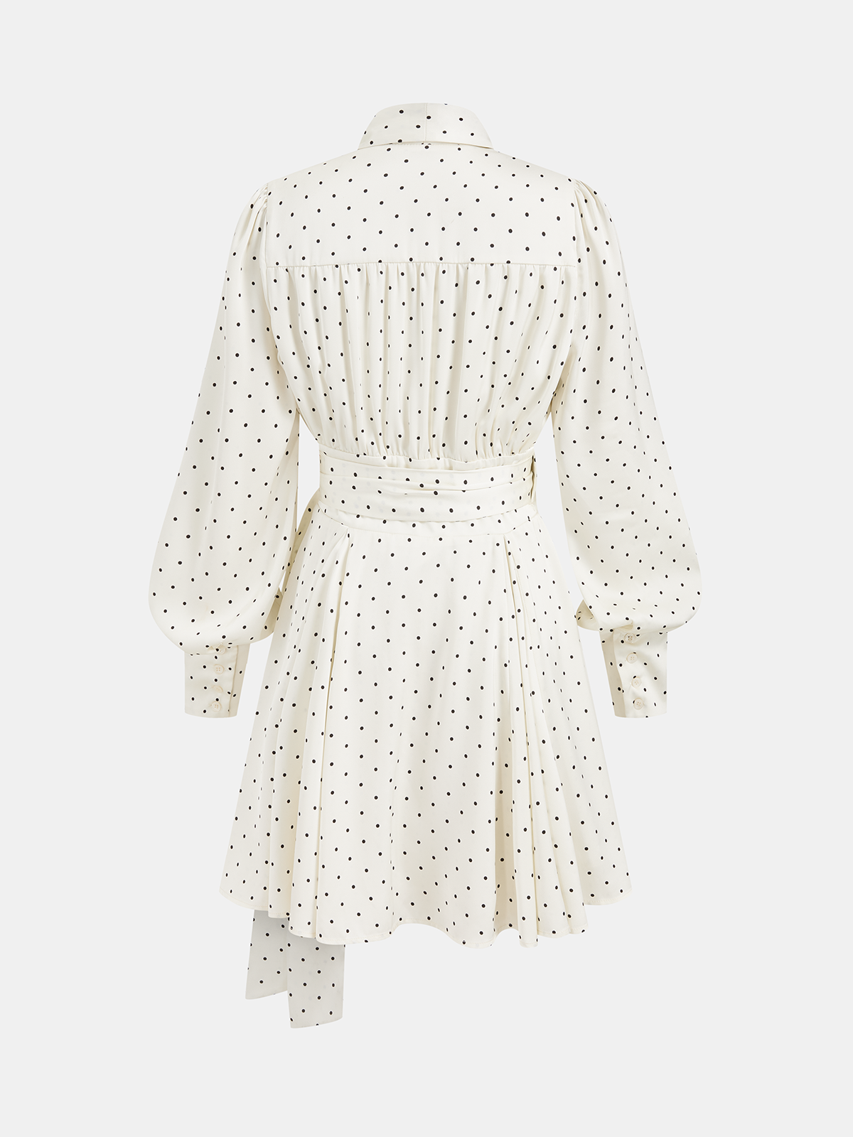 Polka Dot Wrap Tie Waist Mini Dress