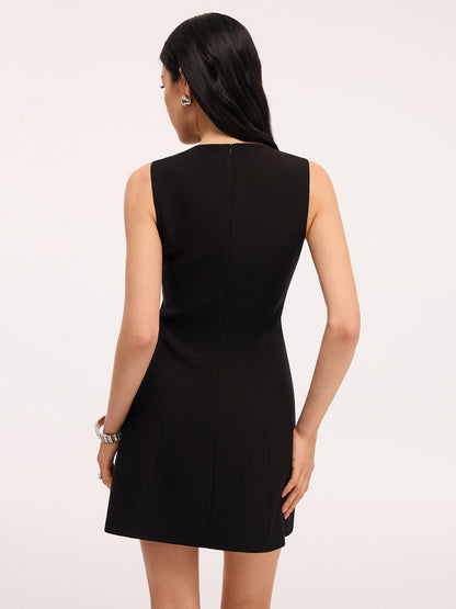 Bow Detail Cut-Out Sleeveless Mini Dress