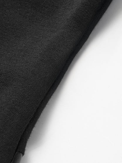 Knit & Faux Leather Panel Asymmetric Maxi Dress