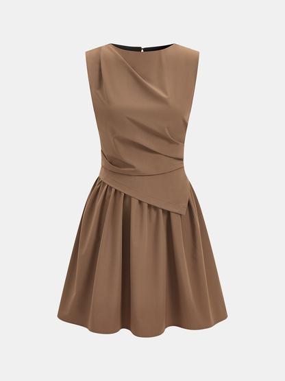 Sleeveless Ruched Waist Mini Dress