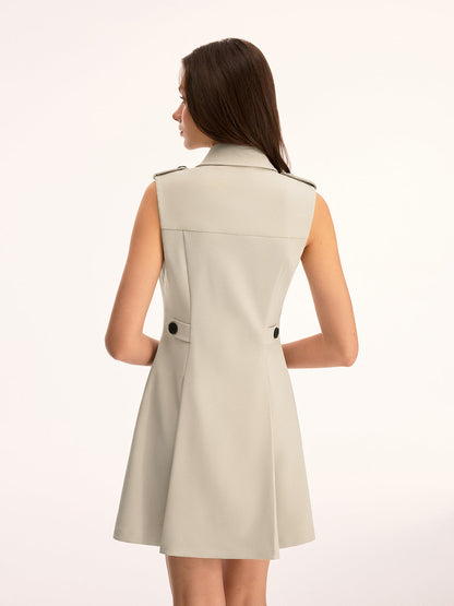 Double Breasted Sleeveless Mini Dress
