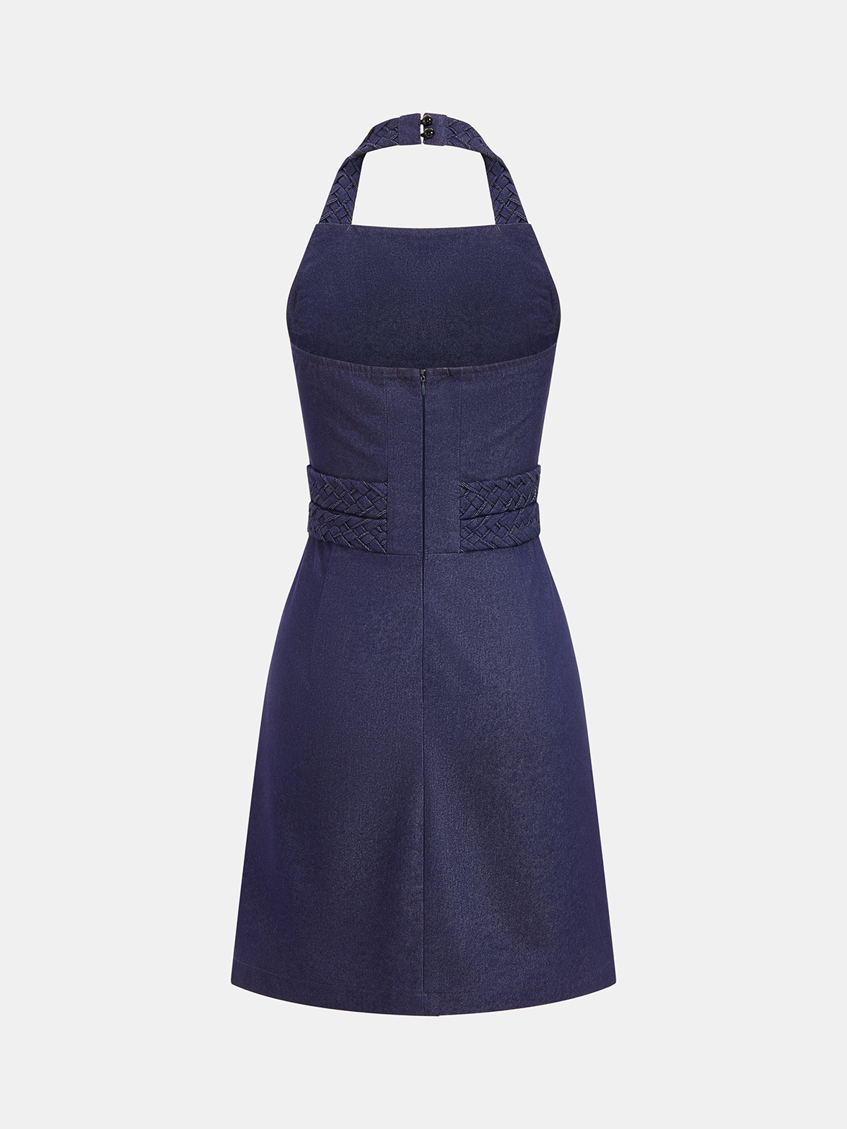 Braided Halter Backless Mini Dress