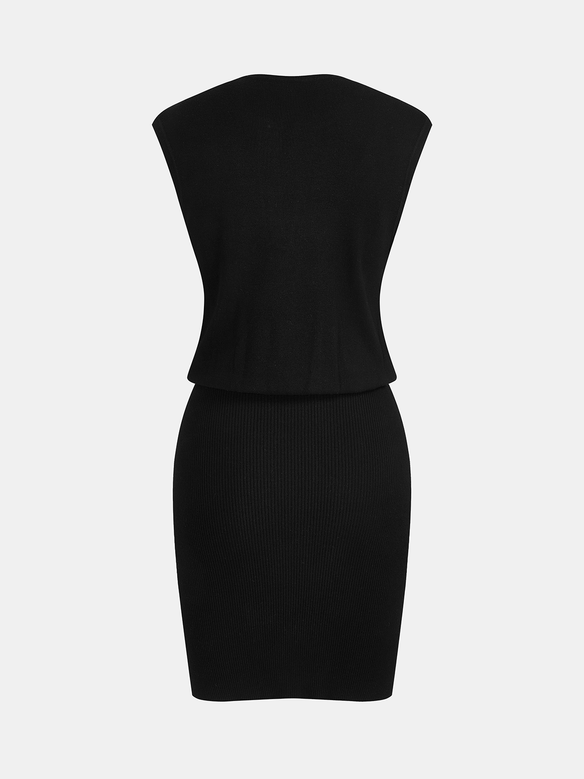 Sleeveless Button Front Bodycon Knit Dress