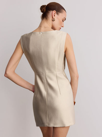 Metal Detail Sleeveless Mini Dress