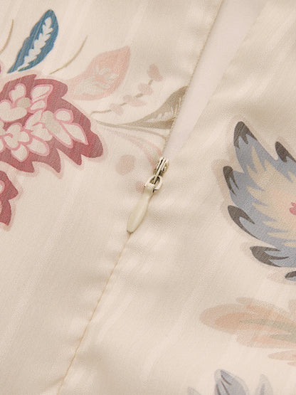 Layered Ruffled Floral Chiffon Mini Dress