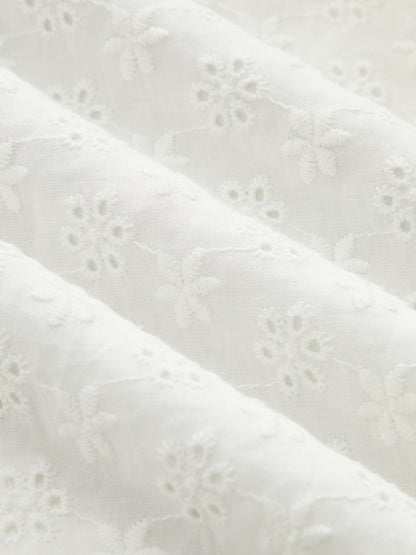 Cotton Eyelet Embroidered Lace Mini Dress
