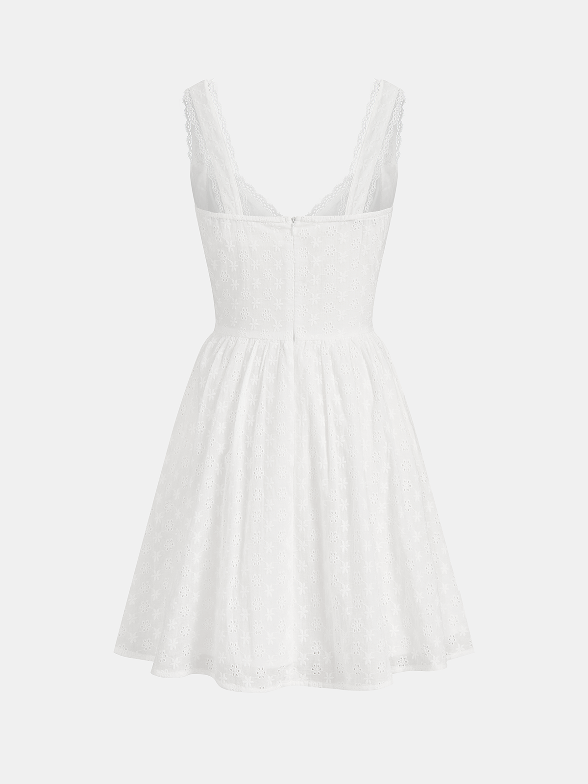 Cotton Eyelet Embroidered Lace Mini Dress