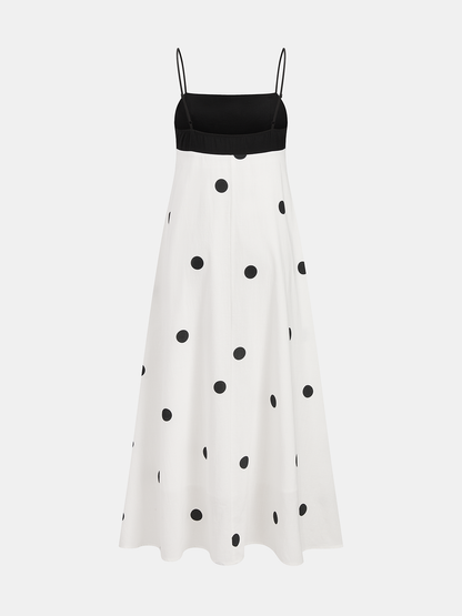 Polka Dot Color-Block Cami Dress