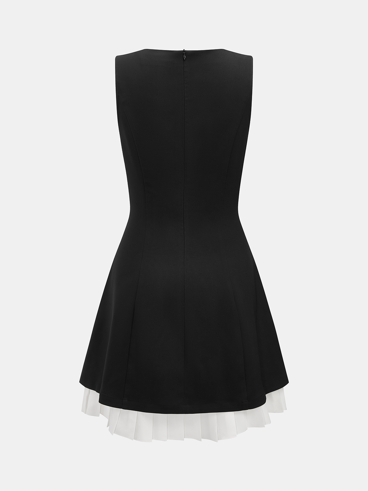 Contrast Hem Sleeveless Rhinestone Detail Dress
