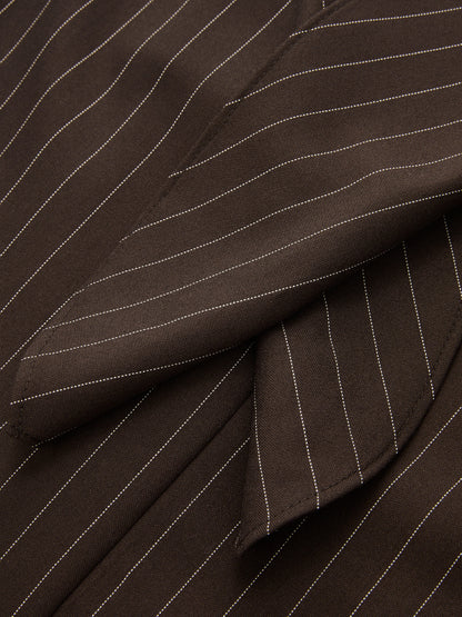 Pinstripe Sleeveless Tie-Waist Shirt Dress
