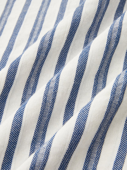 Striped Cotton Sleeveless Smocked Maxi Dress