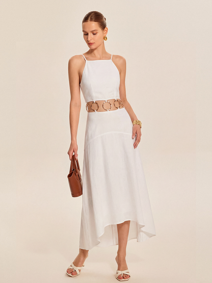 Ring Detail Cut-Out Cami Maxi Dress