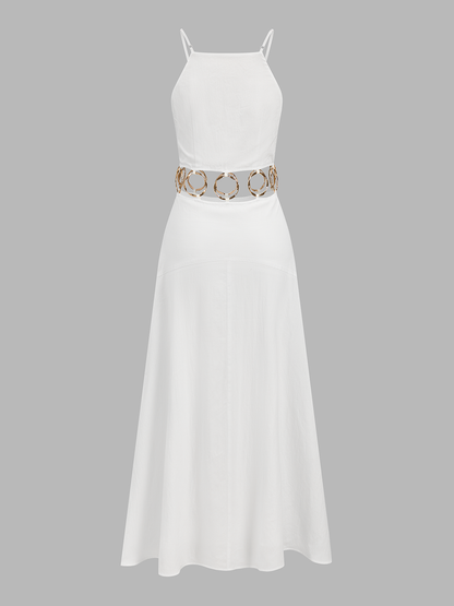 Ring Detail Cut-Out Cami Maxi Dress