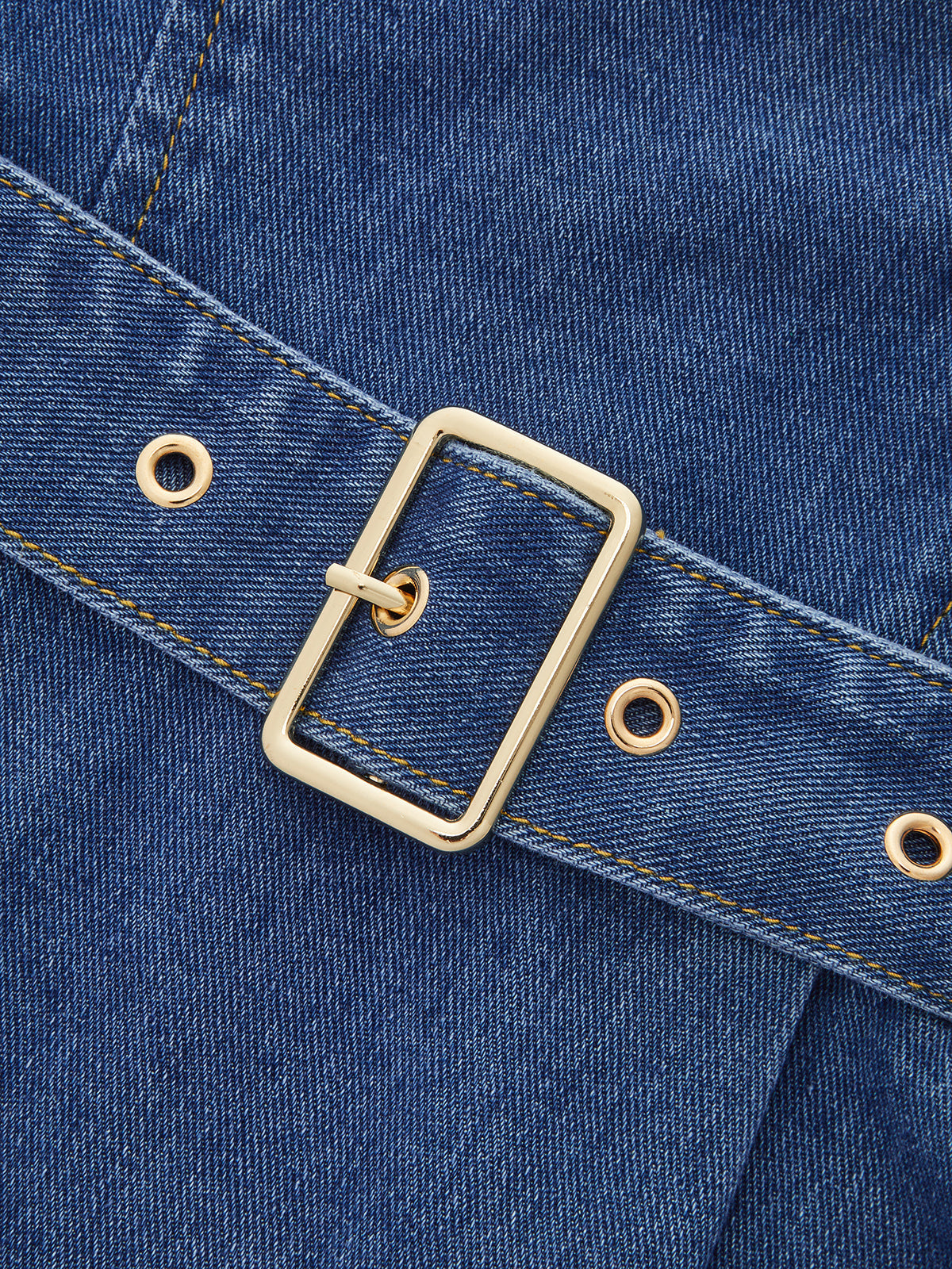 Belted Denim Cami Mini Dress